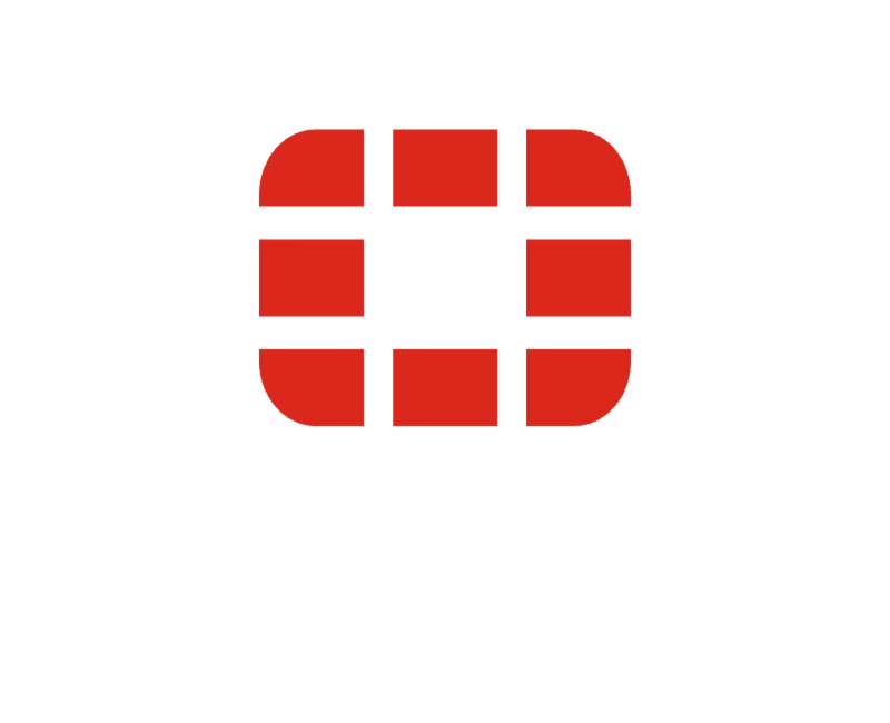 Abbildung Fortinet-Logo mit einem roten, in Segmente unterteilten Quadrat