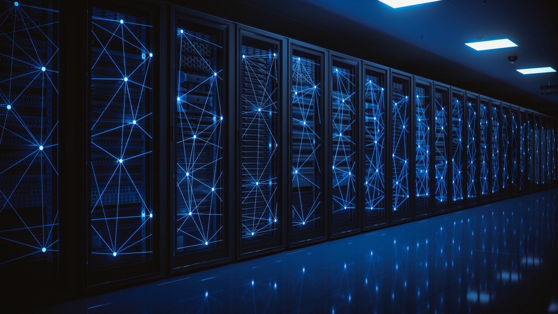 Symbolbild Datenverbindungen in einem Data Center